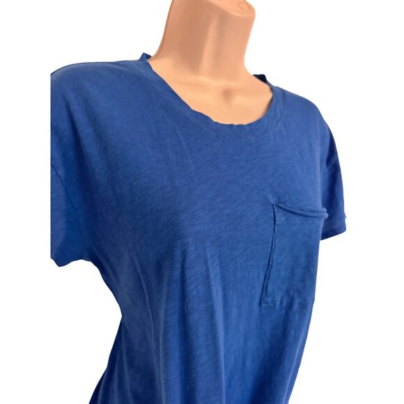 Caslon Blue Marmara Size XS Pocket Tee Shirt NWT Knot Hem Short Sleeve $30 - Picture 6 of 7